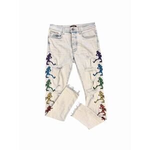 Size 31 - Amiri MX1 x Grateful Dead Distressed Skinny Jeans🎨 RETAIL $1,090!